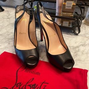 Christian Louboutin slingback platform heels